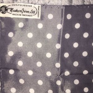 Nasharr Freres Gray & White Polka Dot Scarf